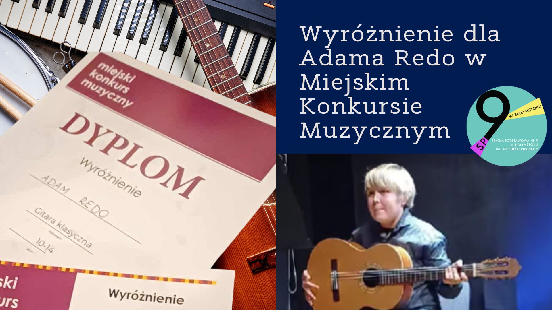 Wyróżnienie dla Adama Redo w Miejskim Konkursie Muzycznym.jpg
