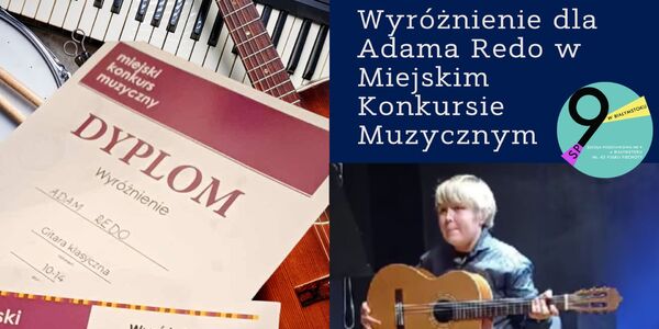 Wyróżnienie dla Adama Redo w Miejskim Konkursie Muzycznym.jpg
