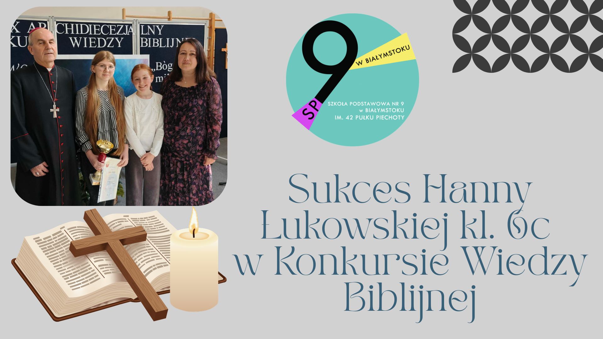 Sukces Hanny Łukowskiej kl. 6c w Konkursie Wiedzy Biblijnej.jpg