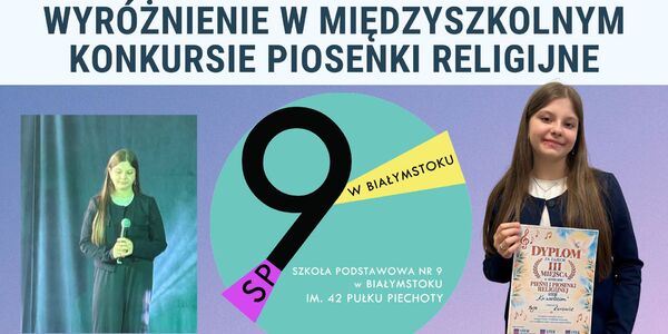 Wyróżnienie w Międzyszkolnym Konkursie Piosenki Religijne.jpg